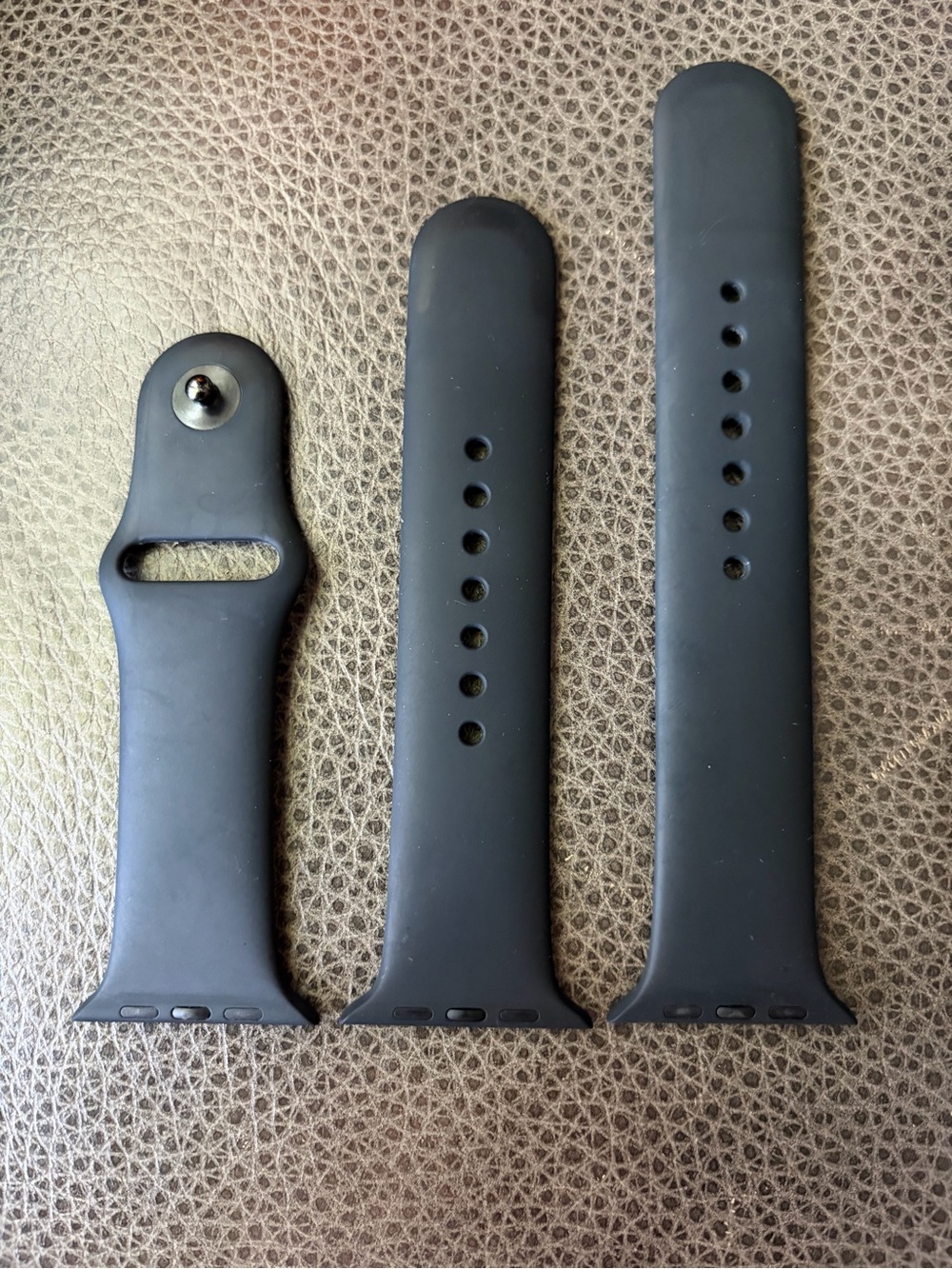 Apple Watch Black Silicone Watch Band Replacement - 3-Piece Set 42mm S/M and M/L